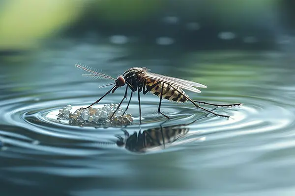 Mosquito Laying Eggs